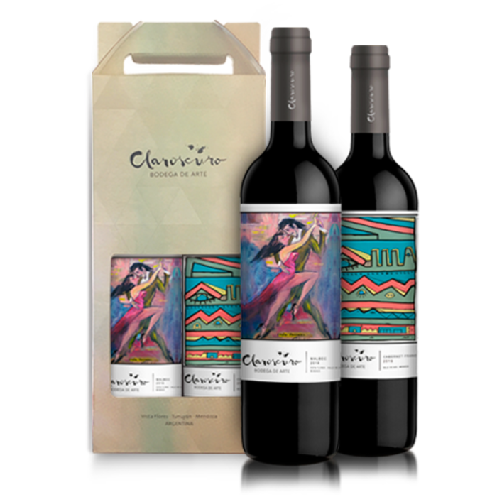 Claroscuro Estuche x 2 botellas - Malbec, Cabernet Franc o Blend de tintas